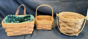 Lot Of 3 Longaberger baskets 1986/1991 - Picture 1 of 8