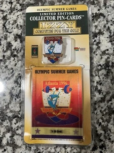 Atlanta 1996 Summer Olympics WEIGHTLIFTING Izzy Pin & 3-D Card Original Package - Picture 1 of 1