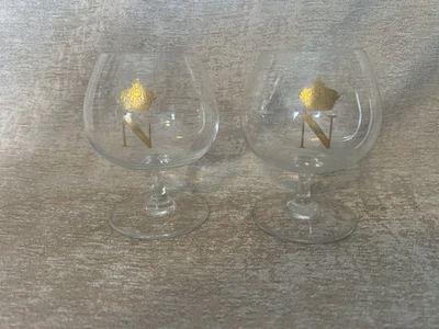 Vintage Baccarat Napoleon Bonaparte Brandy Cognac Glasses 1960’s Snifter Pair - Image 1 of 4