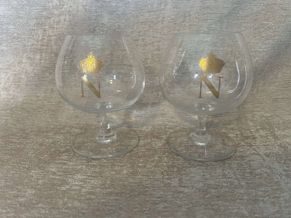 Vintage Baccarat Napoleon Bonaparte Brandy Cognac Glasses 1960’s Snifter Pair - Image 1 of 4