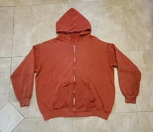 Sudadera con Capucha de Colección Años 60 70 Rojo Envejecido Cremallera Ideal 100% Algodón - Imagen 1 de 24