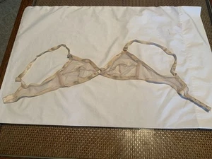 Vintage 1960’s Charmode Sears Roebuck-Sheer See Thru Bra-Tan Size 34A- Nylon - Picture 1 of 4