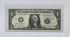 Birthday Anniversary Note June 26, 2016 Fancy Serial Number One Dollar Bill - Picture 1 of 2