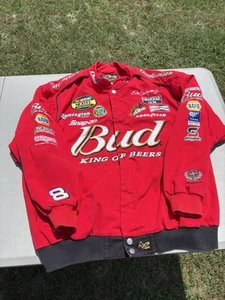 Vintage NASCAR Dale Earnhardt Jr Budweiser Drivers Line Red Jacket size 2XL - Picture 1 of 11