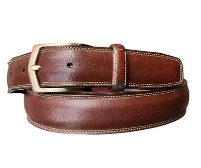 Cinturón de cuero Perry Ellis para hombre 36 marrón genuino cuero de vaca cinturón de vestir clásico Foto 1 de 4