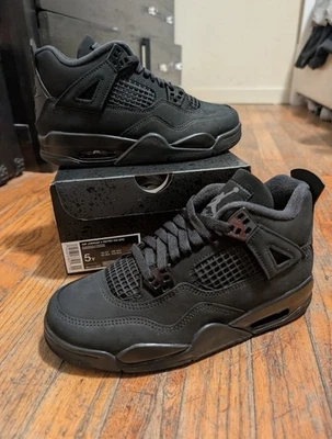 Air Jordan 4 Black Cat Talla 5Y GS Deadstock Foto 1 de 4