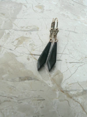 Vintage Carved Black Coral Drop Earrings Cayman Is 1/20 14K GF French Wires - Image 1 of 4