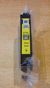 GENUINE EPSON 27XL Yellow cartridge ORIGINAL T2714 ALARM CLOCK fresh sealed ink - Picture 1 of 4