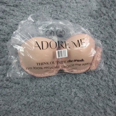 Adore Me Bra Womens 36C Pink Lace Balconette Padded Underwire RSESMKE NWT - Image 1 of 4