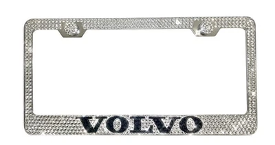 Volvo Clear Crystals Crystalized License Plate Frame Holder W/ Caps - Image 1 of 3