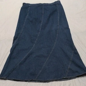 Falda Midi Jean Boho Faded Glory Vintage Y2K Denim Festival Modesta Talla 14 - Imagen 1 de 5