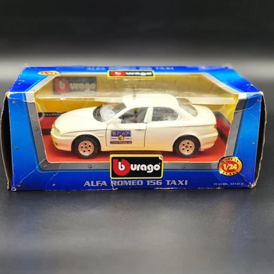 Bburago 2002 Alfa Romeo 156 Taxi White #0122 1:24 Super Car Collection Diecast - image 1 of 4