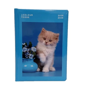 DIARIO datato COLOUR CODE scuola 2025 2026 seven GATTO da 12 mesi BLU standard - Picture 1 of 1