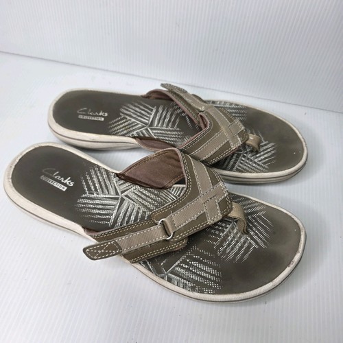 Sandali infradito Clarks donna taglia 9 taupe brezza mare tanga