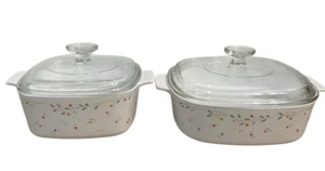 CorningWare English Meadow Kasserolle Set mit Pyrex Deckel - 1,5L & 2L A-Serie - Bild 1 von 10