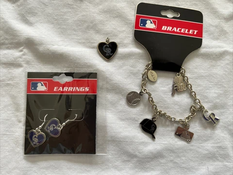 Colorado Rockies MLB  Dangle Earrings Bracelet And Charm Jewelry Lot (Baseball) Cover