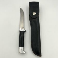 Vintage Buck 121 Hunting Fishing Knife w/ Leather Sheath 1972-1986 3 Line USA