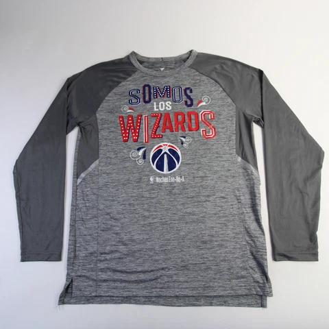 Washington Wizards Fanatics Long Sleeve Shirt Men's Gray/Heather Used Cover