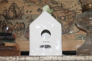 Rae Dunn “Nest” Square Bird House Four Sided Ceramic Artisan Collection - Picture 1 of 3