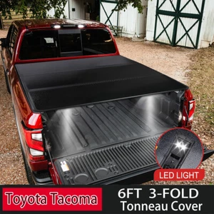 Hard Truck Tonneau Cover For 2016-2023 Toyota Tacoma 6FT Long Bed 3-Fold On Top - Picture 1 of 10