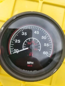 TELEFLEX 60 MPH SPEEDOMETER GAUGE BLACK FACE / BEZEL MARINE BOAT 3 3/4" YAMAHA - Picture 1 of 7