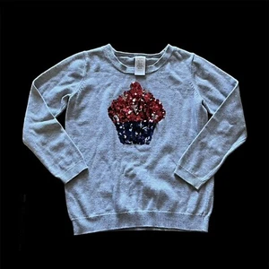 Gymboree Ice Dancer Girl’s Sequin Cupcake Sweater Size M (7-8) - Picture 1 of 3