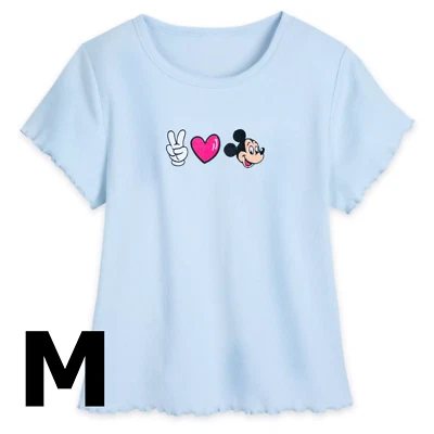 Camisa para mujer Disney Parks Peace Love Mickey Mouse MEDIANA Foto 1 de 4