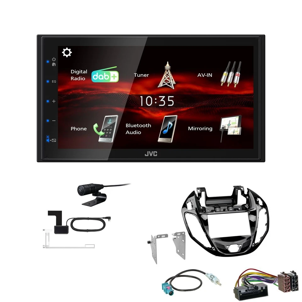 JVC Bluetooth 2DIN DAB+ Autoradio für Ford B-Max ab 2012 piano black - Bild 1 von 4
