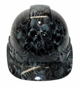 Hydro Dipped Hard Hat Ridgeline Cap Style Custom Slate Gray No Evil Skelton's - Picture 1 of 4