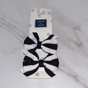 NWT janie and Jack navy white bow hair clips - Picture 1 of 2