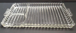 Vintage Sip & Smoke Glass Luncheon Tray w/ Handles - Hobnail - 5.9" x 10.8" - Picture 1 of 11