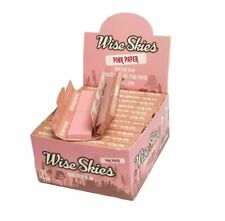 Wise Skies Pink Rolling Papers with Tips Roach Paper NON GMO Vegan Connoisseur