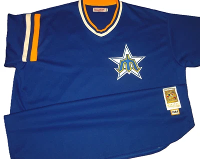 VTG AUTHENTIC HAROLD REYNOLDS MARINERS 1984 MITCHELL & NESS PULLOVER JERSEY 4XL - Image 1 of 4