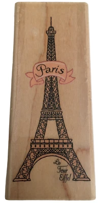 Inkadinkado Rubber Stamp Paris Eiffel Tower France European Travel Card Making - Image 1 of 4