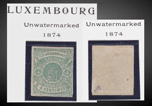 1874 LUXEMBOURG OG.GUARANTEED ORIGINAL, SIGNED 4C GREEN LITTLE H SCT.27 MI.26 - Picture 1 of 1