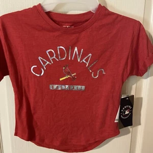 Genuine Merchandise Girls St Louis Cardinals T-shirt Red NEW 4/5 Baseball - Picture 1 of 10