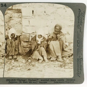 Jerusalén Leprosos callejeros sin hogar Stereoview 1920 Palestina Israel enfermedad O32 - Imagen 1 de 4