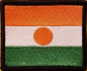 Republic Niger Flag Patch With Hook & Loop Fastener Black Border #3 - Picture 1 of 1