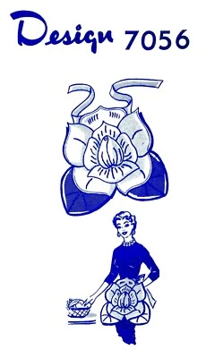 ROSE Waist APRON Pattern Flower Mail Order 7056 Novelty Embroidery - Image 1 of 4