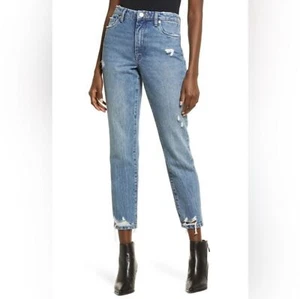 Blank NYC Madison Crop Jeans 25 Neu mit Etikett High Rise Straight Leg Distressed Raw Hem 90 - Bild 1 von 10