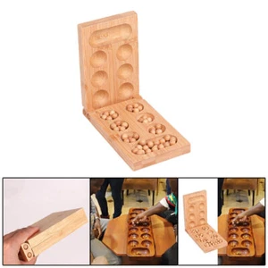 Portable Foldable Wooden Mancala Board Game for Travel Holidays - Picture 1 of 9