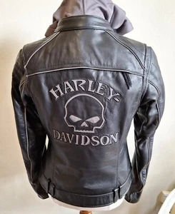 Harley Davidson Ladies S Jacket Auroral Wille G Skull 3 in 1 Motorcycle Leather - Picture 1 of 24