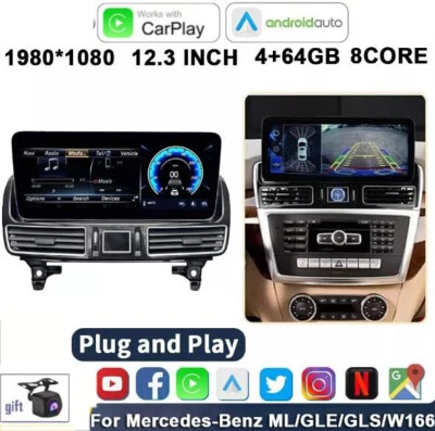  Radio de coche estéreo Carplay para Mercedes-Benz ML GL GLE GLS W166 2012-2015 Foto 1 de 4