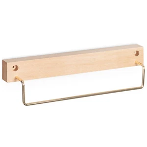 Toallero de pared de bambú perchero para toallas de baño y trapos de cocina - Imagen 1 de 7