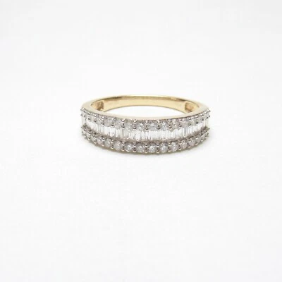 Estate 14K Yellow, White Gold Baguette, Brilliant Cut Diamond Band Ring 1.00 Ct - Image 1 of 4