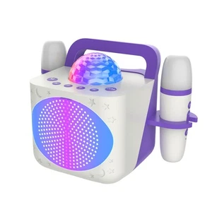 Laser Kids Karaoke Machine with Disco Lights and Two Mics – White - Picture 1 of 12