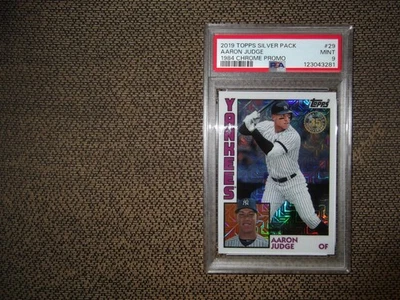 2019 TOPPS SILVER PACK  AARON JUDGE #29 1984 CHROME PROMO MOJO REFRACTOR PSA 9 - Image 1 of 2