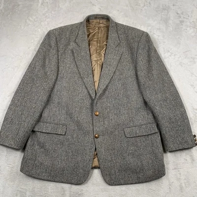 Veste Harris Tweed Homme 48 R Gris Laine Blazer Ecosse Hébrides Chasse - Photo 1/4