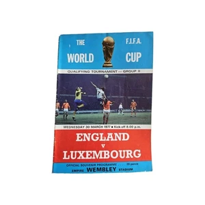 1976-1977 England v Luxembourg World Cup Qualifier Match at Wembley - Programme - Picture 1 of 1