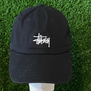 Stussy Black Basic Stock Low Profile Hat Strapback Adjustable One Size Cap - Picture 1 of 8
